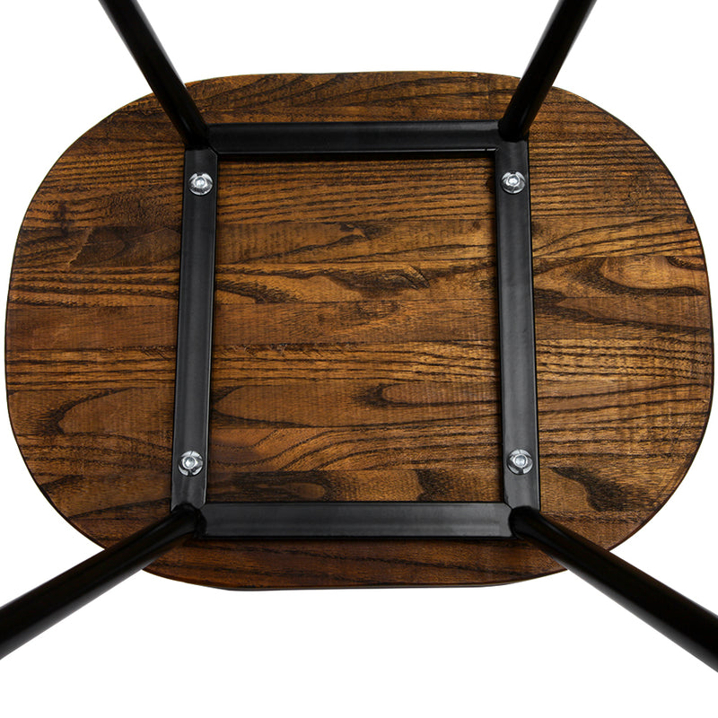 Artiss Set of 2 Wooden Backless Bar Stools - Black