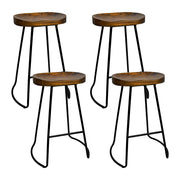 Artiss 4x Vintage Tractor Bar Stools Retro Bar Stool Industrial Chairs 65cm Black