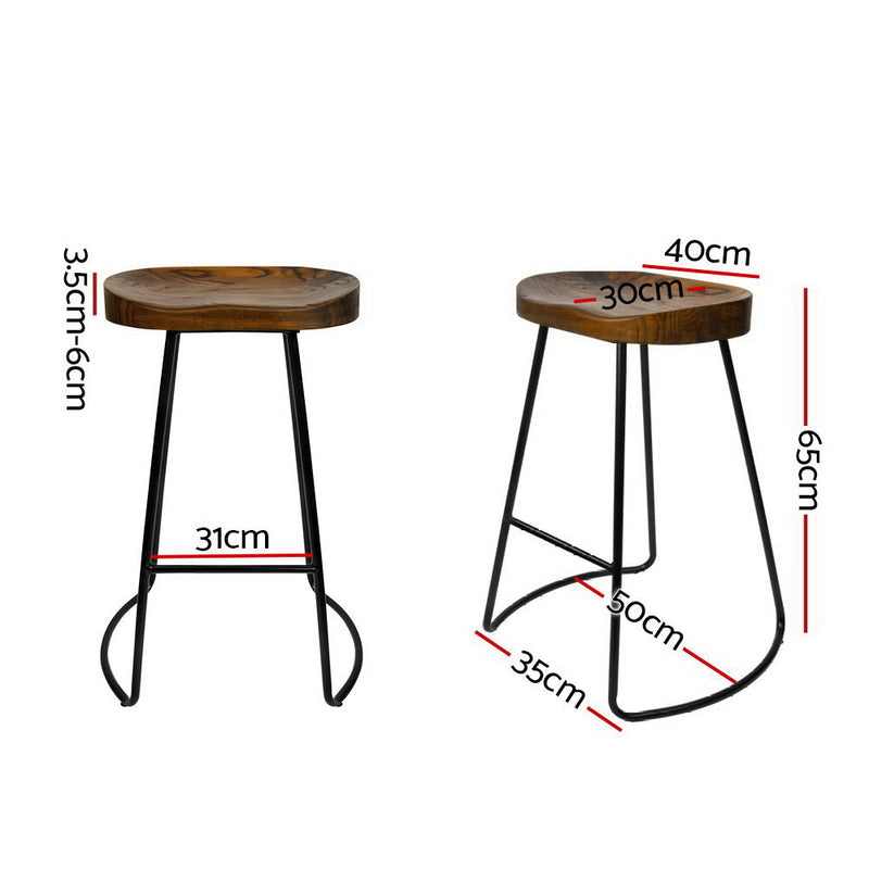 Artiss 4x Vintage Tractor Bar Stools Retro Bar Stool Industrial Chairs 65cm