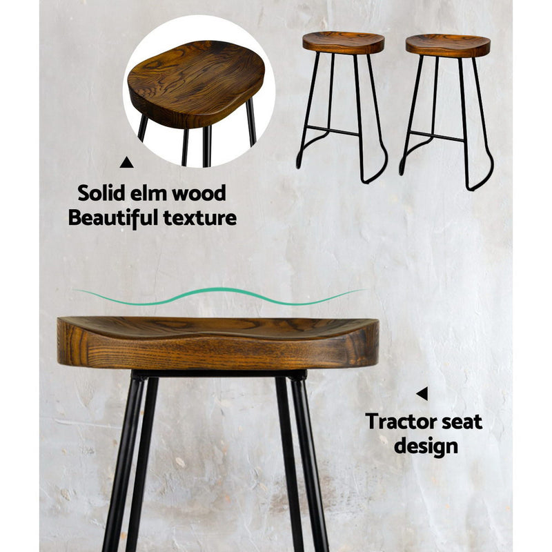 Artiss 4x Vintage Tractor Bar Stools Retro Bar Stool Industrial Chairs 65cm