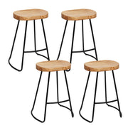 Artiss 4x Vintage Tractor Bar Stools Retro Bar Stool Industrial Chairs 65cm Natural Oak