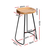 Artiss 4x Vintage Tractor Bar Stools Retro Bar Stool Industrial Chairs 65cm