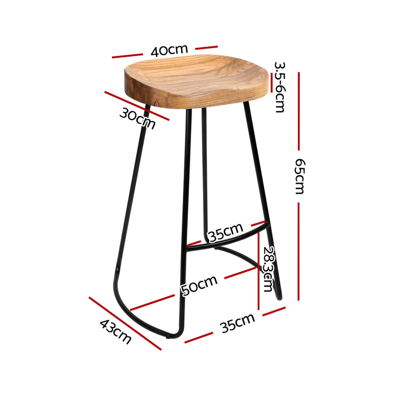 Artiss 4x Vintage Tractor Bar Stools Retro Bar Stool Industrial Chairs 65cm