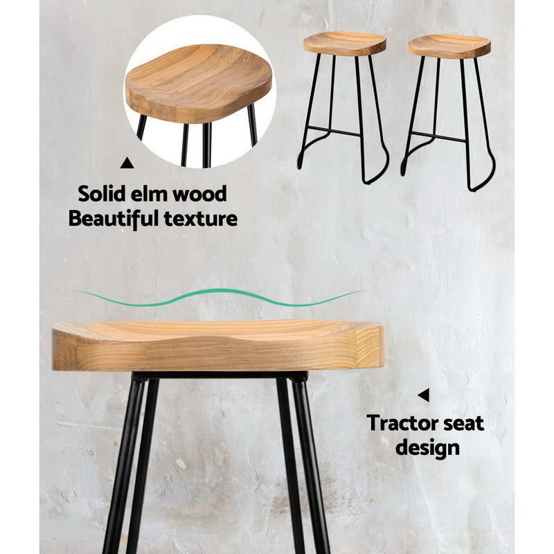Artiss 4x Vintage Tractor Bar Stools Retro Bar Stool Industrial Chairs 65cm