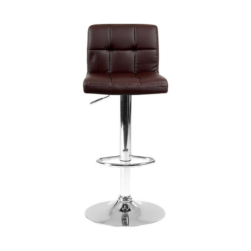 Artiss Set of 2 Gas Lift Bar Stools Swivel Chairs Pu Leather Chrome