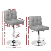 Artiss Set of 2 Gas Lift Bar Stools Swivel Chairs Pu Leather Chrome