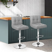 Artiss Set of 2 Gas Lift Bar Stools Swivel Chairs Pu Leather Chrome