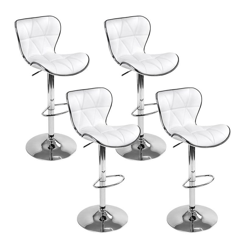 Artiss Set of 4 Bar Stools Ruby Kitchen Swivel Bar Stool Pu Leather Chairs Gas Lift White