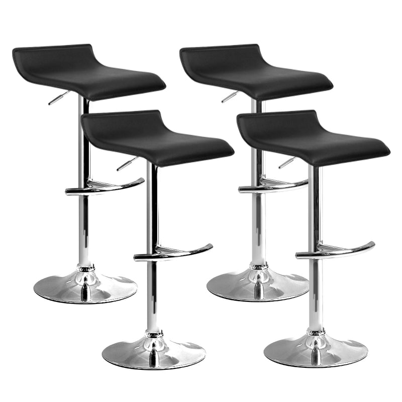 Artiss Set of 4 Bar Stools Sena Kitchen Swivel Bar Stool Pu Leather Chairs Gas Lift Black