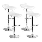 Artiss Set of 4 Bar Stools Sena Kitchen Swivel Bar Stool Pu Leather Chairs Gas Lift White