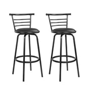 Artiss Set of 2 Pu Leather Bar Stools - Black