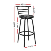 Artiss Set of 2 Pu Leather Bar Stools - Black