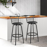 Artiss Set of 2 Pu Leather Bar Stools - Black