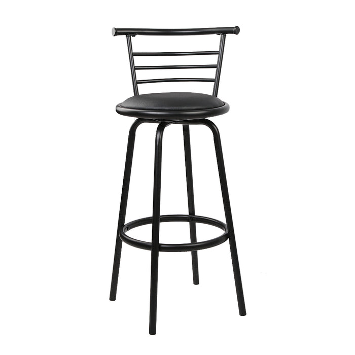 Artiss Set of 4 Bar Stools Pu Leather Bar Stool Swivel Backrest Kitchen Chairs Black