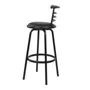 Artiss Set of 4 Bar Stools Pu Leather Bar Stool Swivel Backrest Kitchen Chairs Black
