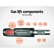 Artiss Set of 2 Pu Leather Backless Bar Stools - Black