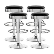 Artiss Set of 4 Pu Leather Bar Stools Kitchen Bar Stool Dining Chair Black Anton Swivel