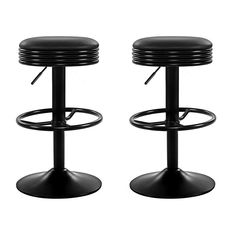 Artiss 2x Kitchen Bar Stools Gas Lift Bar Stool Chairs Swivel Barstools Black