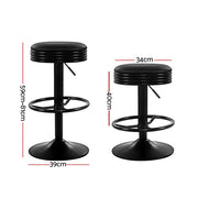 Artiss 2x Kitchen Bar Stools Gas Lift Bar Stool Chairs Swivel Barstools Black