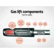 Artiss 2x Kitchen Bar Stools Gas Lift Bar Stool Chairs Swivel Barstools Black