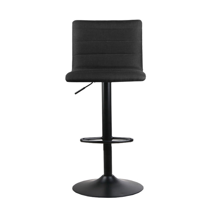 Artiss Set of 4 Bar Stools Fabric Kitchen Cafe Swivel Bar Stool Chair Gas Lift Black