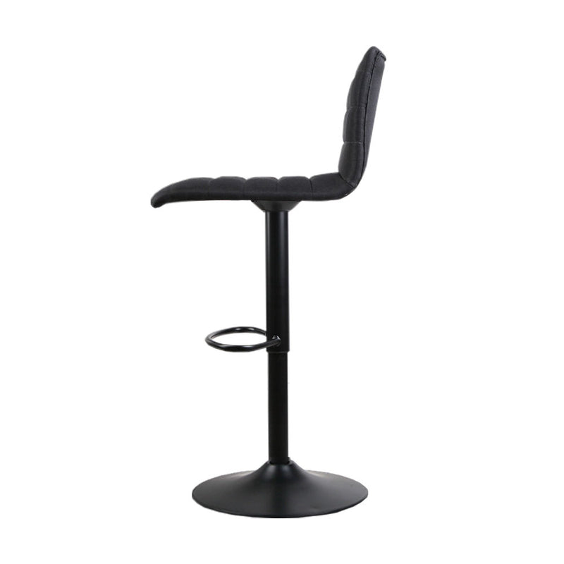 Artiss Set of 4 Bar Stools Fabric Kitchen Cafe Swivel Bar Stool Chair Gas Lift Black