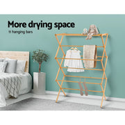 Artiss Bamboo Clothes Dry Rack - Folable Towel Hanger & Laundry Drying