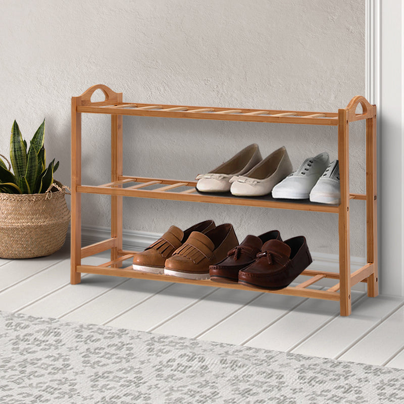 Artiss Tiers Bamboo Shoe Rack Storage Organiser Wooden Shelf Stand Shelves