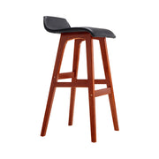 Artiss Set of 2 Pu Leather and Wood Bar Stool - Black