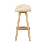 Artiss Set of 2 Pu Leather Bar Stools - Beige