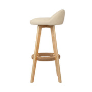 Artiss Set of 2 Pu Leather Bar Stools - Beige