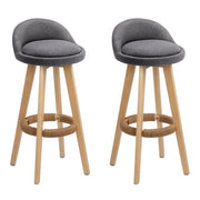 Artiss Set of 2 Fabric Bar Stools-grey