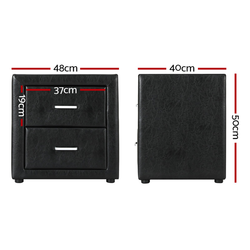 Artiss PVC Leather Bedside Table