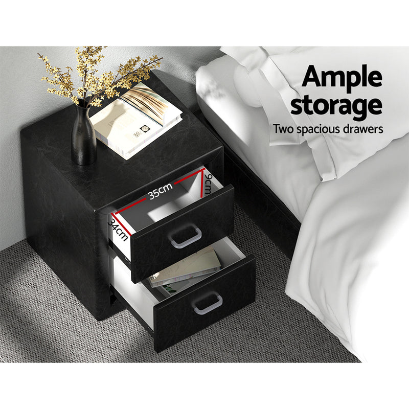 Artiss PVC Leather Bedside Table