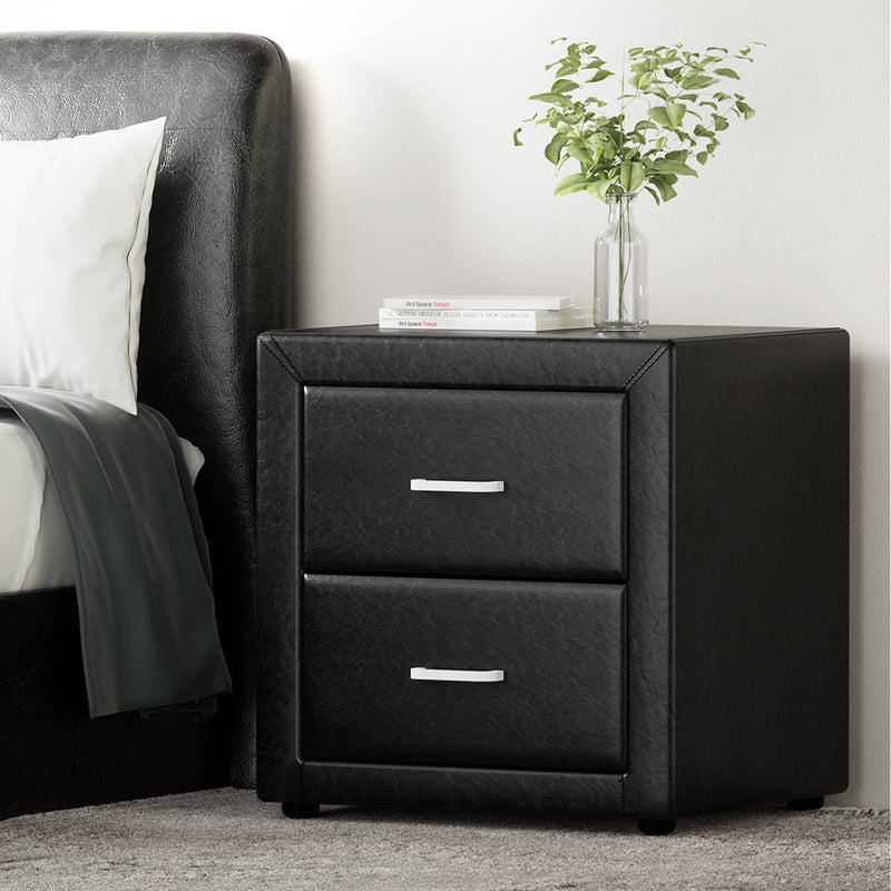 Artiss PVC Leather Bedside Table
