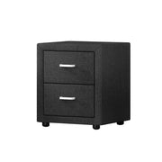 Artiss PVC Leather Bedside Table Charcoal