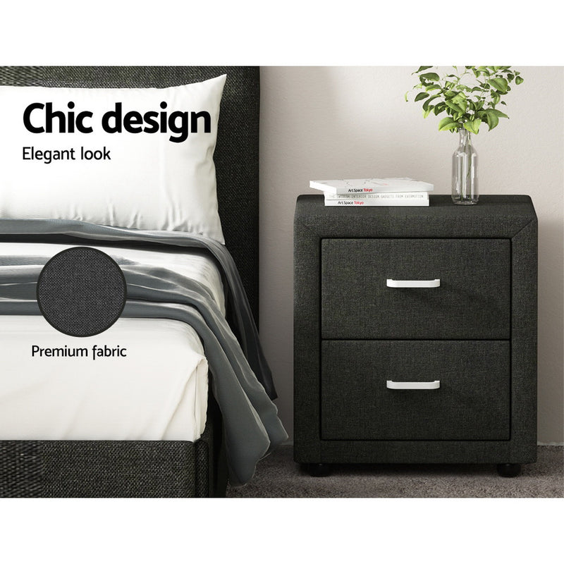 Artiss PVC Leather Bedside Table