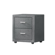 Artiss PVC Leather Bedside Table Grey
