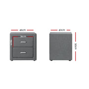 Artiss PVC Leather Bedside Table