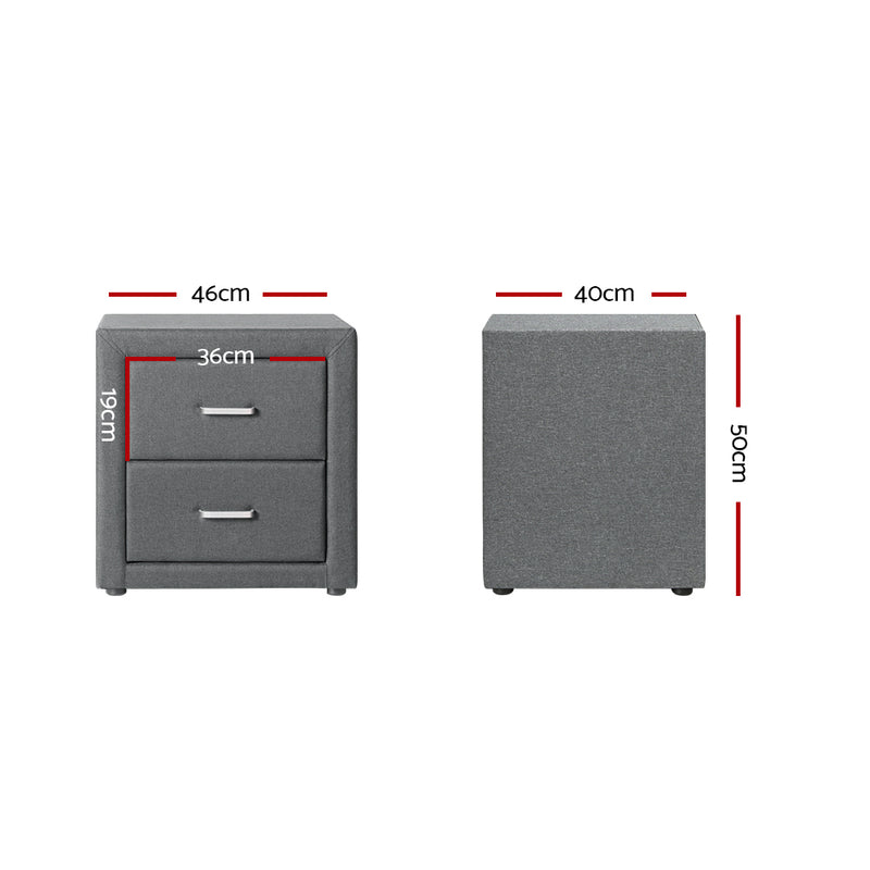 Artiss PVC Leather Bedside Table