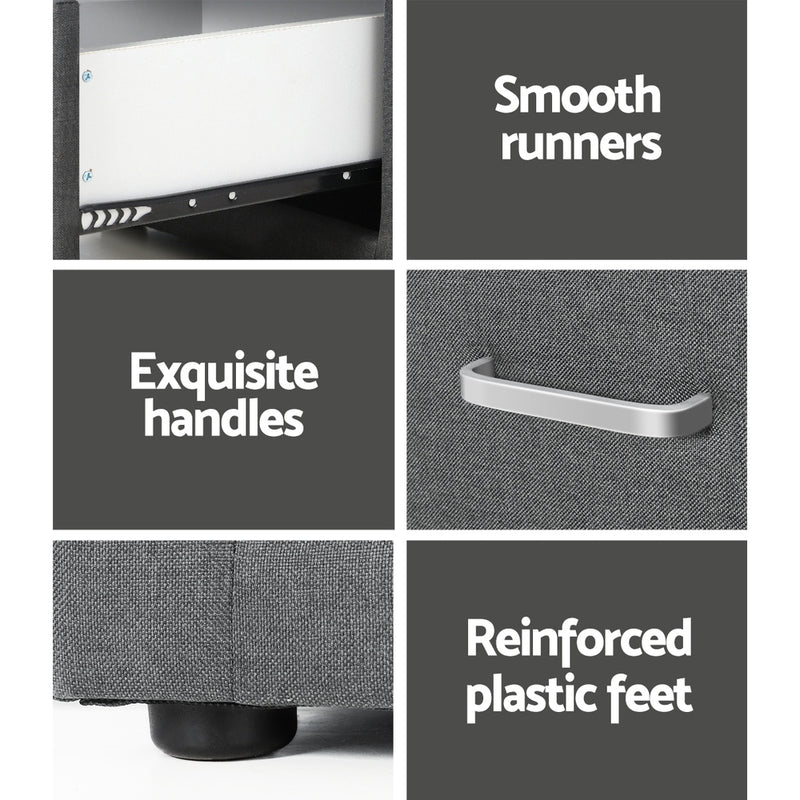 Artiss PVC Leather Bedside Table