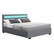 Artiss Bed Frame Double Full Size Gas Lift Base With Storage COLE Grey