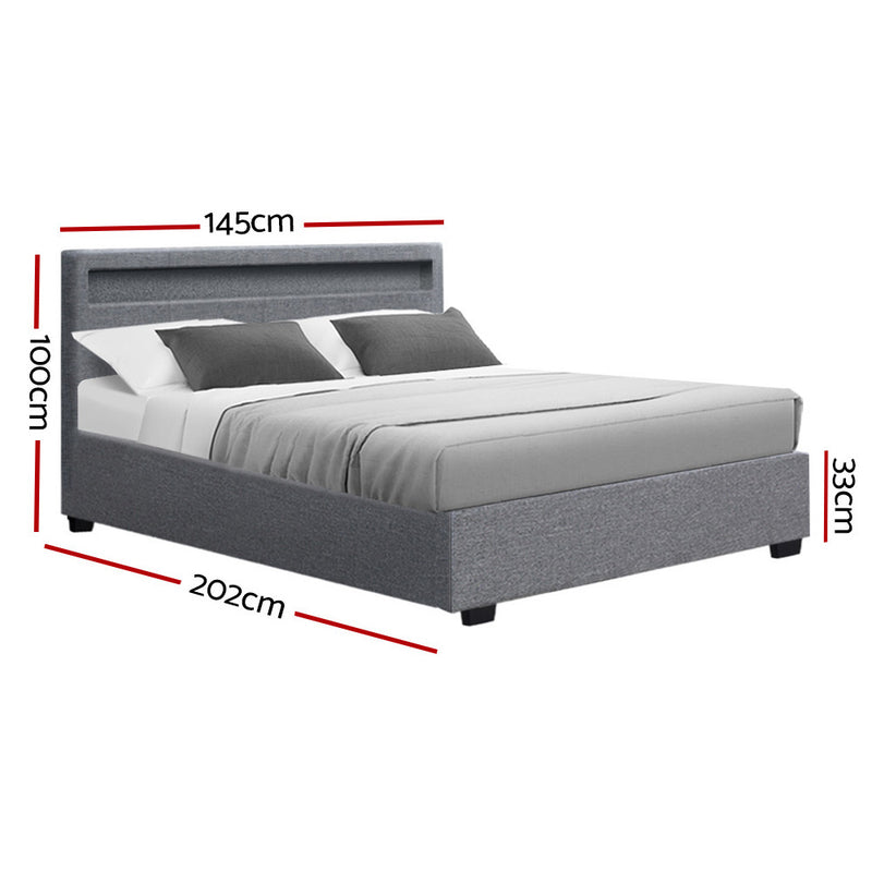 Artiss Bed Frame Double Full Size Gas Lift Base With Storage COLE