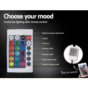 Artiss RGB LED Bed Frame Queen Size Gas Lift Base Storage Leather LUMI