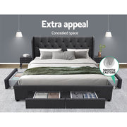 Artiss King Size Bed Frame Base Mattress With Storage Drawer MILA