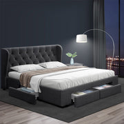 Artiss King Size Bed Frame Base Mattress With Storage Drawer MILA