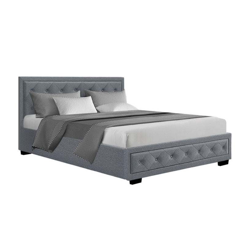 Artiss Bed Frame Double Full Size Gas Lift Base With Storage TIYO Grey