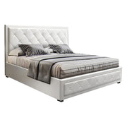 Artiss Bed Frame Double Full Size Gas Lift Base With Storage TIYO White