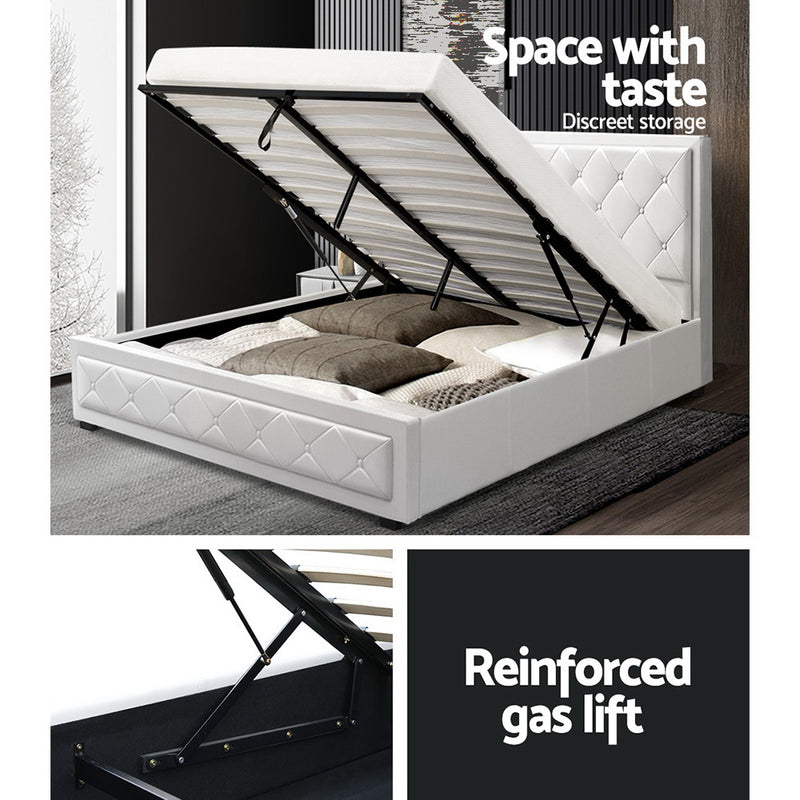 Artiss Bed Frame Double Full Size Gas Lift Base With Storage TIYO
