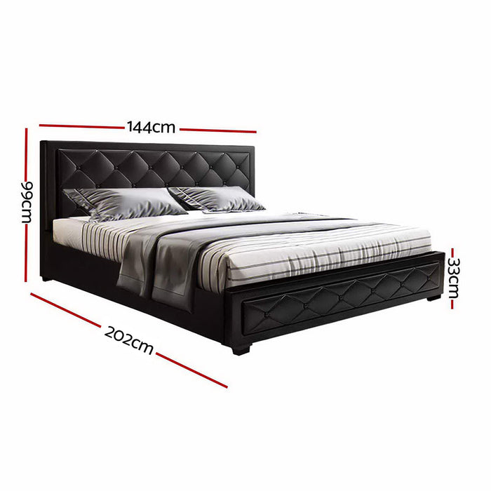 Artiss Tiyo Gas Lift Bed Frame - Double